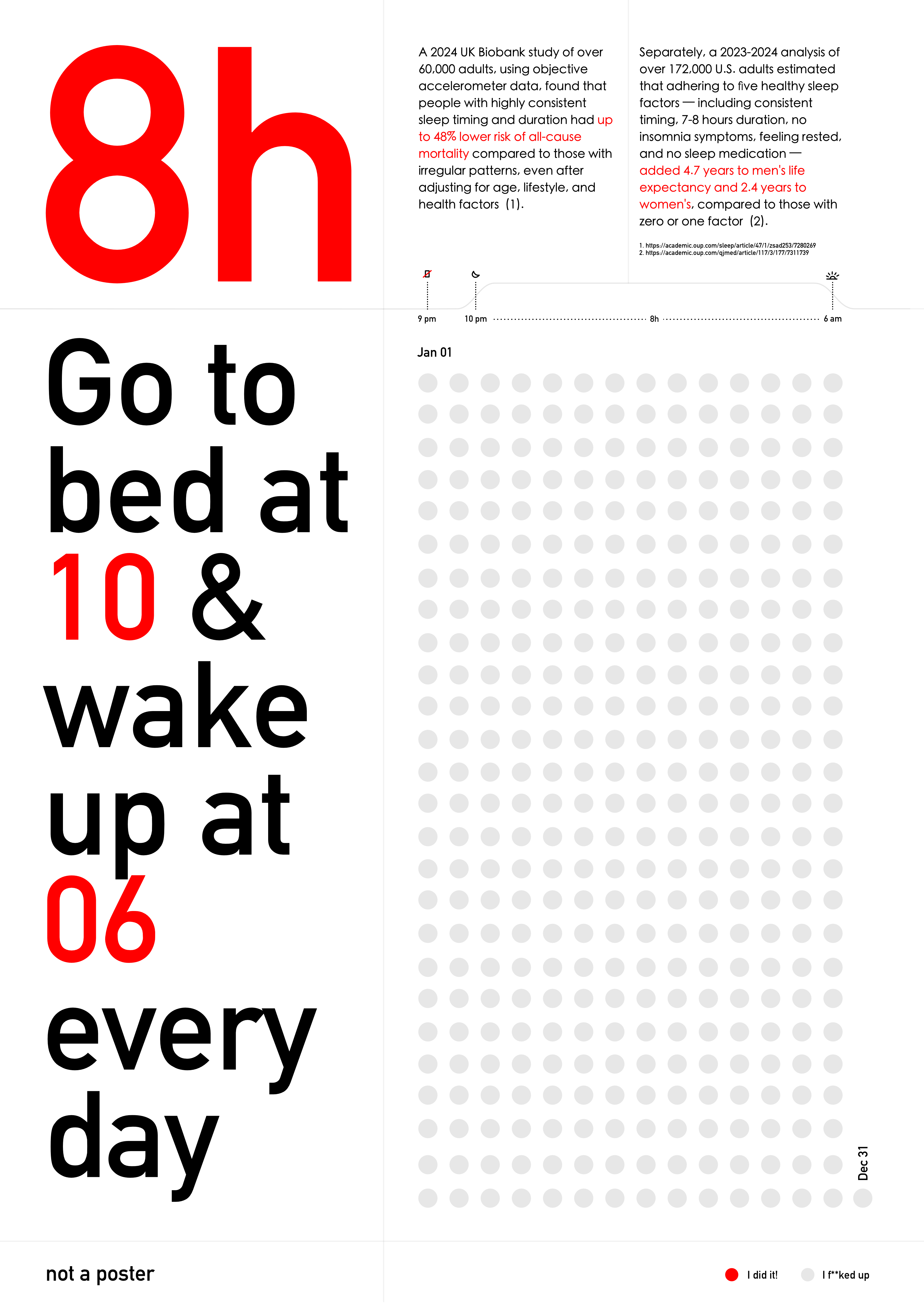 Go to bed at 10 & wake up at 6